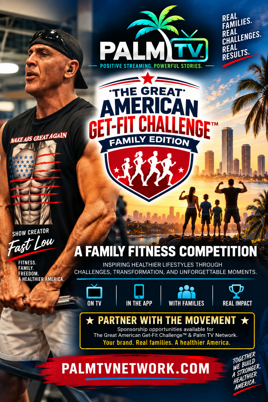 Palm TV Network presents The Great American Get-Fit Challenge™, Family Edition. Show creator Fast Lou.